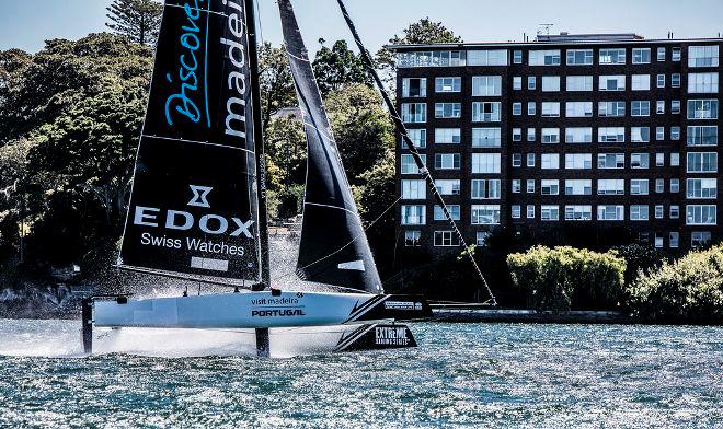 Act 8, Extreme Sailing Series Sydney – Day 2 – Visit Madeira secured their third race win of the season today in Sydney. © Jesus Renedo / Lloyd images