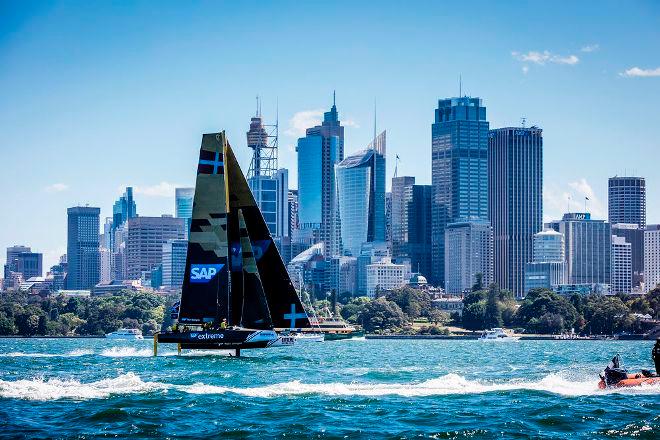 Act 8, Extreme Sailing Series Sydney – Day 2 – SAP Extreme Sailing Team in action on the second day of racing, during the final Act of the 2016 season. © Jesus Renedo / Lloyd images