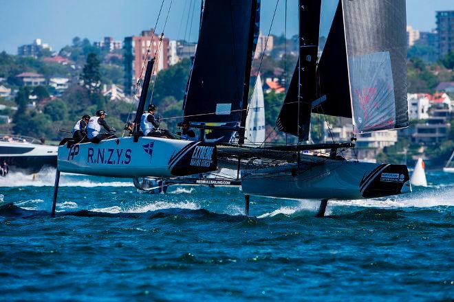 Act 8, Extreme Sailing Series Sydney – Day 4 – RNZYS Lautrec Racing took their first race win of the Act on the final day in Sydney, Australia. © Jesus Renedo / Lloyd images