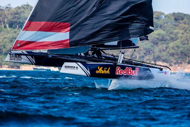 Act 8, Extreme Sailing Series Sydney – Day 4 – Roman Hagara's Red Bull Sailing Team finished in third position on the 2016 Series scoreboard. © Jesus Renedo / Lloyd images