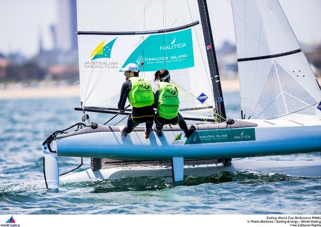 Jason Waterhouse and Lisa Darmanin - Sailing World Cup Final © Pedro Martinez / Sailing Energy / World Sailing