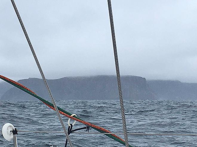 The view from on board as Challenge passes Cape Raoul - Rolex Sydney Hobart Yacht Race ©  SW
