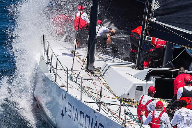 That’s why they get paid the big bucks - pointy end specialists get a bath on Giacomo. - 2016 Rolex Sydney Hobart Yacht Race © Andrea Francolini
