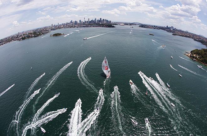 Wild Oats XI on her way to line honours in the Solas Big Boat Challenge on Sydney Harbour this week. ©  Andrea Francolini Photography http://www.afrancolini.com/