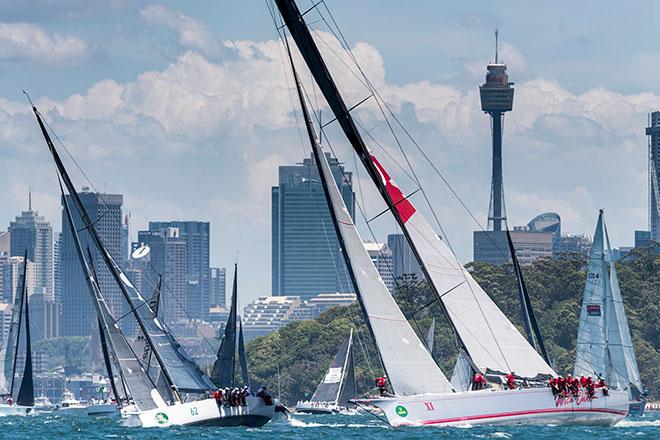 Wild Oats XI and Victoire - two yachts to have won the Rolex Sydney Hobart - at the start of the 72nd edition ©  Rolex/ Kurt Arrigo http://www.regattanews.com