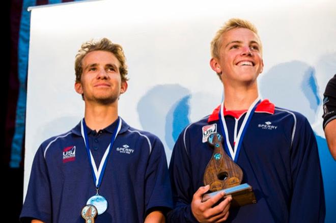 Romain Screve (Kentfield, Calif.) and Ian Brill (San Diego, Calif.), Nacra 15 silver medalists  - 2016 Youth Sailing World Championship  © Pedro Martinez / Sailing Energy / World Sailing