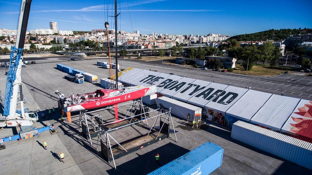 Refit of Dongfeng Race Team VO65. Lisbon, Portugal. photo copyright  Amalia Infante / Volvo Ocean Race taken at  and featuring the  class