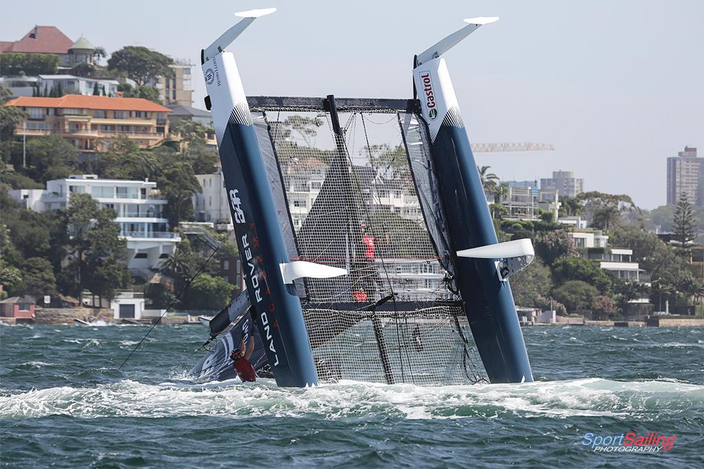 Not the best way to get around the track... - Extreme Sailing Series - Sydney photo copyright Beth Morley - Sport Sailing Photography http://www.sportsailingphotography.com taken at  and featuring the  class