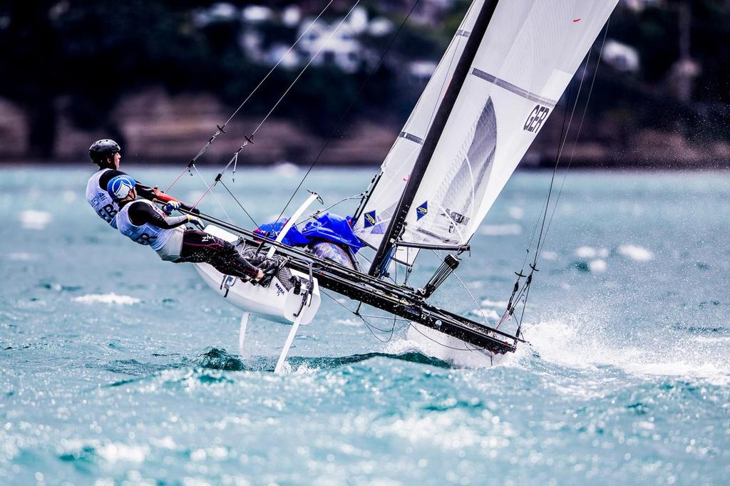 Nacra 15 - Practice Day - Aon Youth Worlds 2016, Torbay, Auckland, New Zealand photo copyright Pedro Martinez / Sailing Energy / World Sailing taken at  and featuring the  class