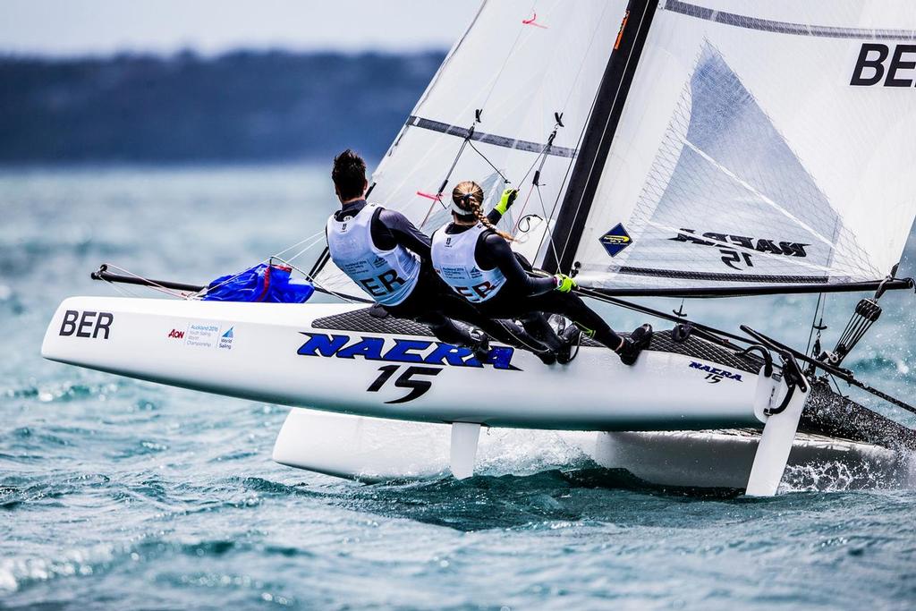 Nacra 15 - Practice Day - Aon Youth Worlds 2016, Torbay, Auckland, New Zealand photo copyright Pedro Martinez / Sailing Energy / World Sailing taken at  and featuring the  class
