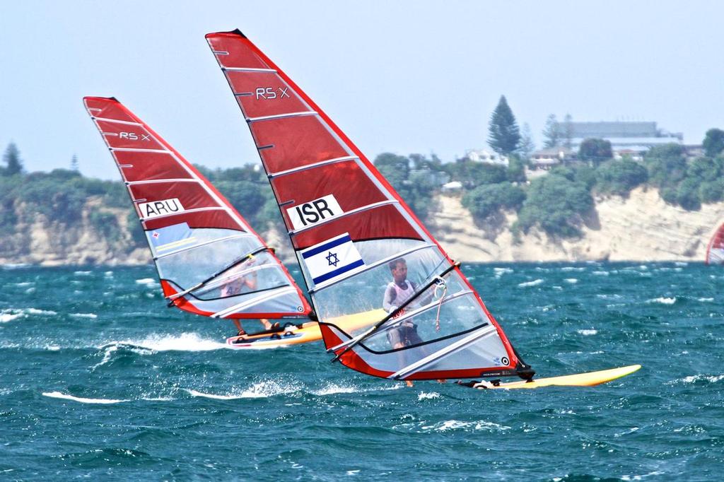 Yoav Omer (ISR) excluded by the Malaysian hosts from the 2015 Youth Worlds leads after Day 1 in Auckland - Aon Youth Worlds 2016, Torbay, Auckland, New Zealand photo copyright Richard Gladwell www.photosport.co.nz taken at  and featuring the  class
