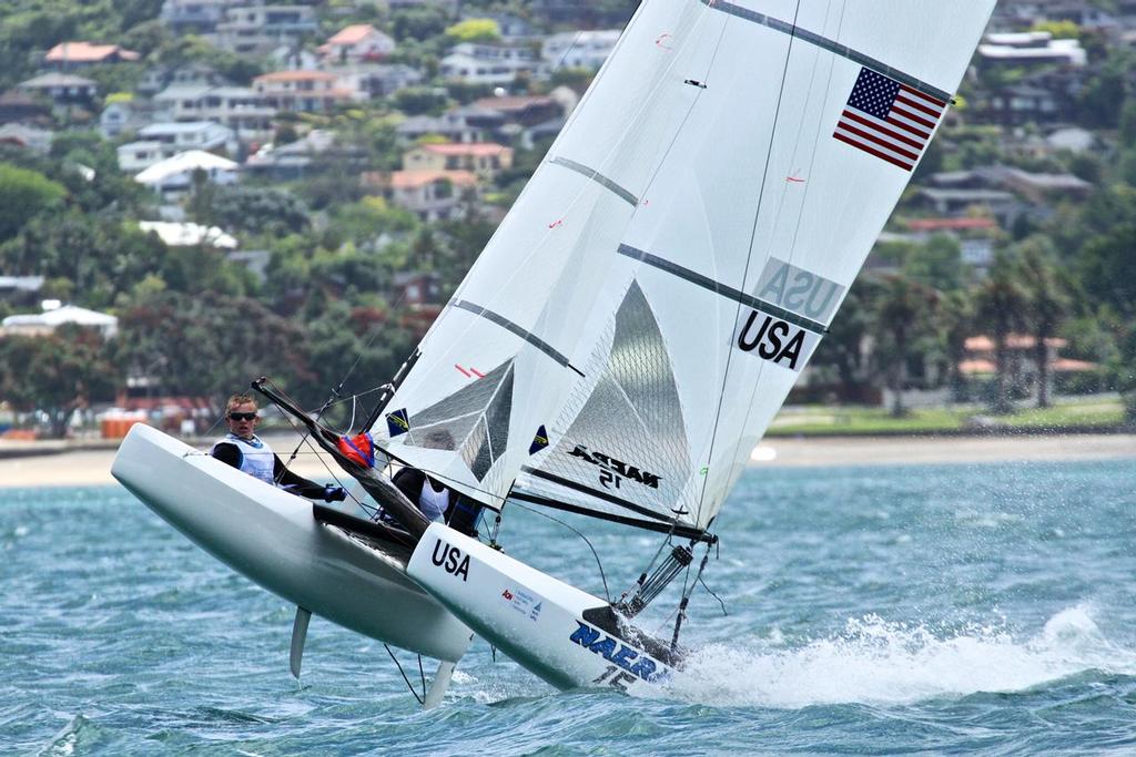 Nacra 17 - Aon Youth Worlds 2016, Torbay, Auckland, New Zealand photo copyright Richard Gladwell www.photosport.co.nz taken at  and featuring the  class