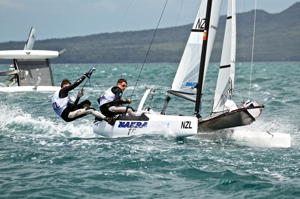 NZL Nacra 15 - Aon Youth Worlds 2016, Torbay, Auckland, New Zealand, Day 3, December 18, 2016 photo copyright Richard Gladwell www.photosport.co.nz taken at  and featuring the  class