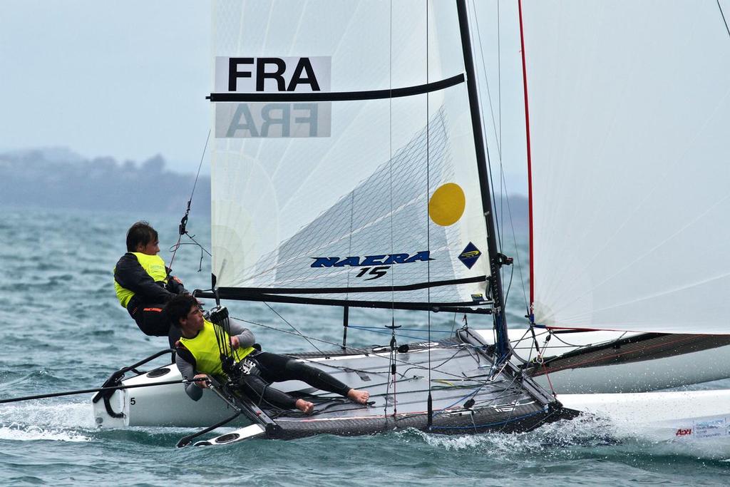 Nacra 15 winners (FRA) - Aon Youth Worlds 2016, Torbay, Auckland, New Zealand, Day 4, December 19, 2016 photo copyright Richard Gladwell www.photosport.co.nz taken at  and featuring the  class