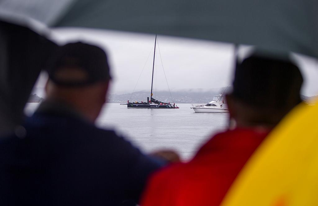 Black Jack spent almost two hours anchored in no wind within sight of the line this morning - Rolex Sydney Hobart 2016 © Crosbie Lorimer http://www.crosbielorimer.com