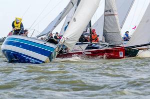 Tight racing off the start line at Milang - The Marina Hindmarsh Island Milang Goolwa Freshwater Classic photo copyright Chris Caffin taken at  and featuring the  class