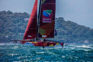 Act 8, Extreme Sailing Series Sydney 2016 – Day 1 – Team Australia took to their home waters on the opening day of racing photo copyright Jesus Renedo / Lloyd images taken at  and featuring the  class