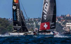 Visit Madeira and Alinghi in action on Sydney Harbour. - 2016 Extreme Sailing Series™ Act 8, Sydney photo copyright Jesus Renedo / Lloyd images taken at  and featuring the  class