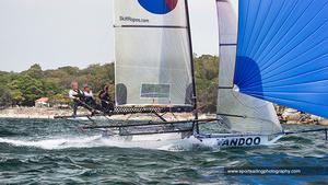 Yandoo - 2016 Australian 18 Footer League’s Yandoo Trophy photo copyright Beth Morley - Sport Sailing Photography http://www.sportsailingphotography.com taken at  and featuring the  class
