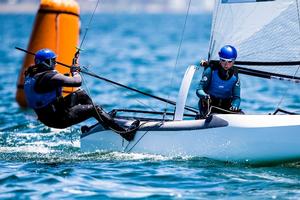 Nacra 17 - Sailing World Cup Melbourne photo copyright Pedro Martinez / Sailing Energy / World Sailing taken at  and featuring the  class