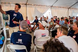 Malcolm Page (left) addresses US Sailing Team athletes for the first time as head of the program. photo copyright Jen Edney taken at  and featuring the  class