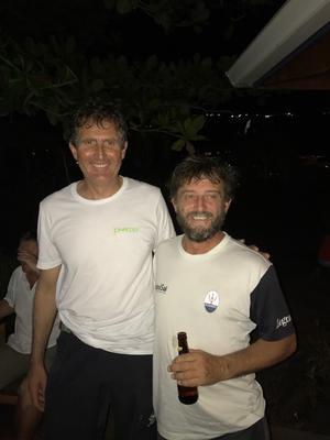 Giovanni Soldini and team celebrate comleting RORC Transatlantic Race photo copyright RORC/Arthur Daniel taken at  and featuring the  class