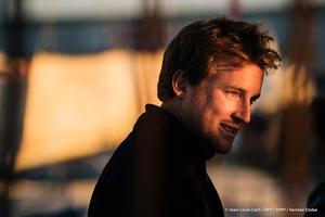 Portrait of Conrad Colman (NZL), skipper 100% Natural Energy, on the pontoons of the Vendee Globe in Les Sables d'Olonne, France, on October 31st, 2016 photo copyright Jean-Louis Carli / DPPI / Vendée Globe taken at  and featuring the  class