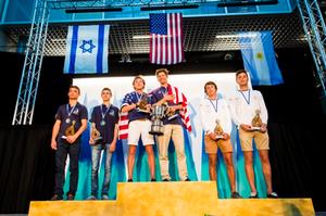 420 gold medalists Wiley Rogers (Houston, Texas) and Jack Parkin (Riverside, Conn.) - 2016 Youth Sailing World Championship photo copyright Pedro Martinez / Sailing Energy / World Sailing taken at  and featuring the  class