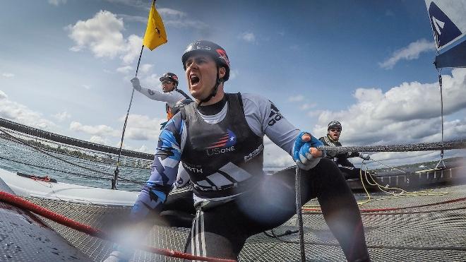 Taylor Canfield and the US One team - World Match Racing Tour © WMRT