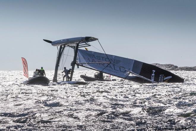 M32 the introduction of safety licences and training  for each crew member pays off in a capsize situation where crew can be trapped. Always conduct an early head count. February 2017 © Photo Courtesy of M32 World