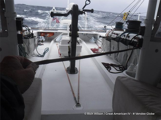 Photo sent from the boat Great American IV, on December 9th, 2016  © Rich Wilson / Great American 4 / Vendée Globe