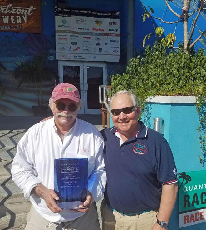 Dave Brennan receives the Storm Trysail Club's Contribution to the Sport Trophy © Quantum Key West Race Week