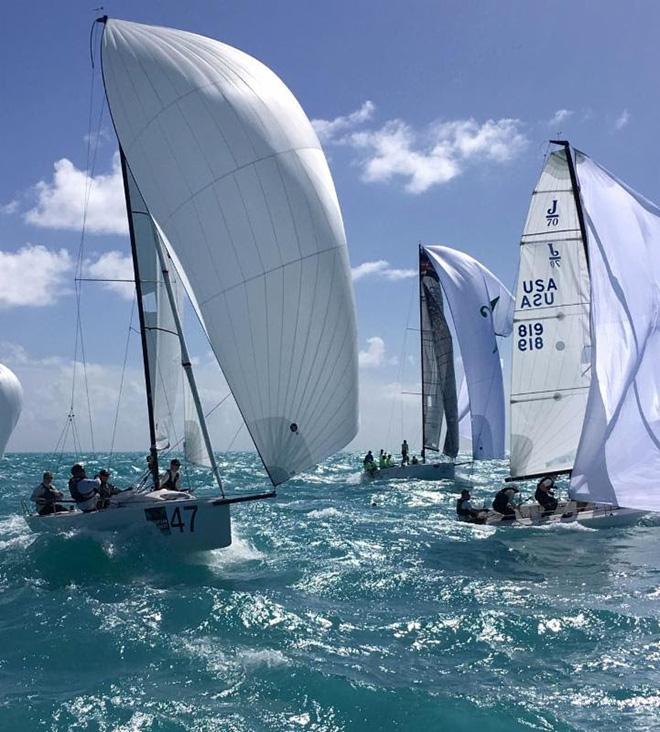 Not only starts, but finishes were close too in the J/70's - Quantum Key West Race Week 2017 © Quantum Key West Race Week / Martha Parker
