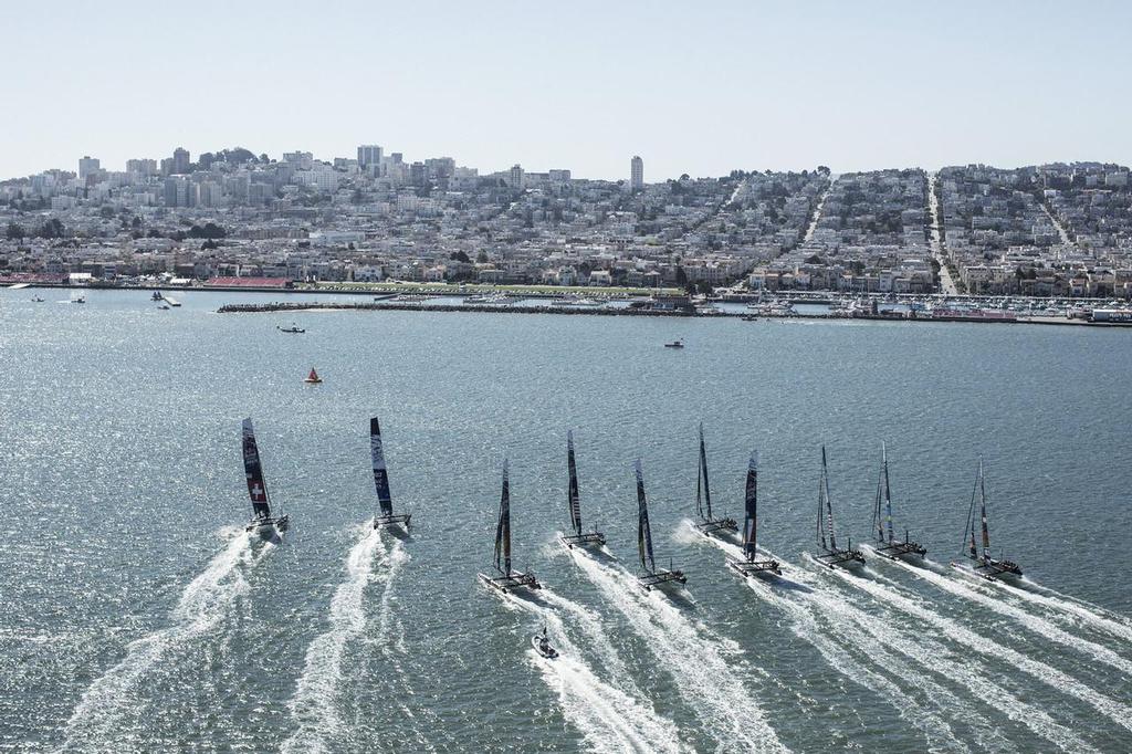 Racing in the inaugural Red Bull Youth America's Cup in San Francisco in 2013 ©  Red Bull Youth America's Cup