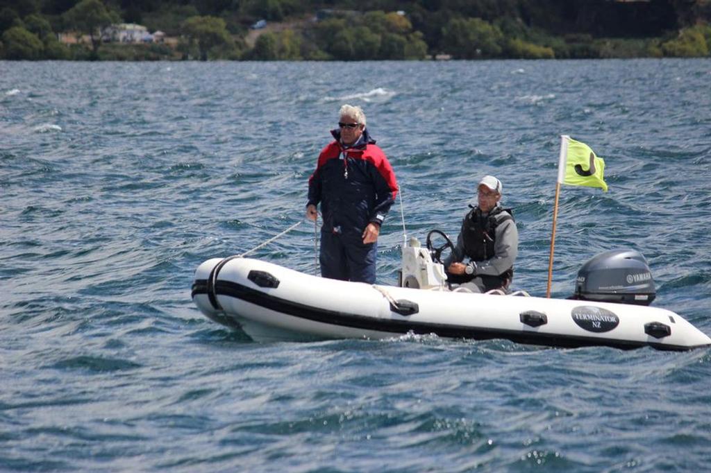 On the water Jury - Bayleys NZ Laser Nationals 2017 - Lake Taupo - January 2016 photo copyright NZ Laser Assoc taken at  and featuring the  class