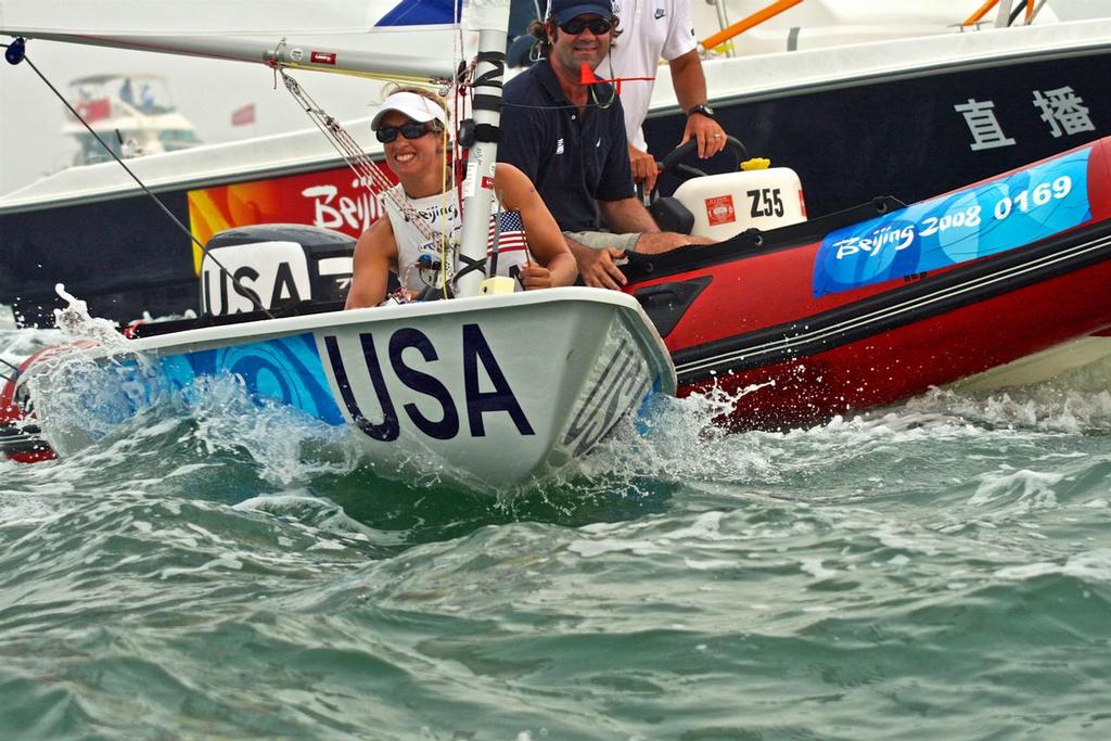 Anna Tunnicliffe soon after winning the Gold Medal in the Laser Radial class at the 2008 Olympics. photo copyright Richard Gladwell www.photosport.co.nz taken at  and featuring the  class