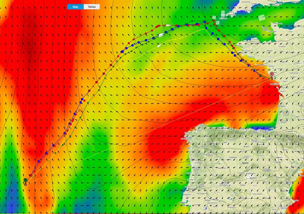 Projected positions of race leader on Wednesday, January 18, 2017 at 0001hrs UTC - Vendee Globe race photo copyright PredictWind taken at  and featuring the  class