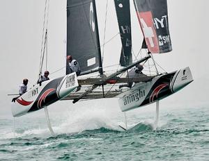 Act 2, Qingdao 2016 - Day 4 - Alinghi will take their place on the start-line in Muscat on 8 March, alongside a line-up of international world-class teams, as the 2017 Extreme Sailing Series gets underway. photo copyright Aitor Alcalde Colomer taken at  and featuring the  class