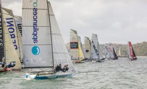 The race finally got underway after two general recalls. - 18 Footers Australian Championship photo copyright Michael Chittenden  taken at  and featuring the  class