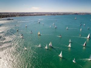 Super Sunday aerial of Corio Bay - Festival of Sails 2017 photo copyright LaFoto taken at  and featuring the  class