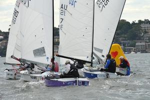 Logjam at a mark - Henning Harders OK Dinghy Nationals photo copyright Bruce Kerridge taken at  and featuring the  class