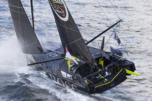 Hugo Boss, skipper Alex Thomson (GBR) at start of the Vendee Globe, in Les Sables d'Olonne, France, on November 6th, 2016 photo copyright Jean-Marie Liot taken at  and featuring the  class