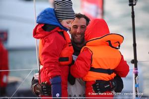 Armel Le Cléac'h wins the Vendée Globe 2016-17 in record time photo copyright Jean-Marie Liot / DPPI / Vendée Globe http://www.vendeeglobe.org taken at  and featuring the  class