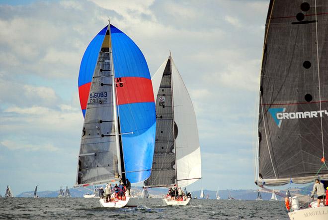 Wild West leads the fleet downwind in the Cruising (spinnakrs) Division 1. ©  Peter Campbell