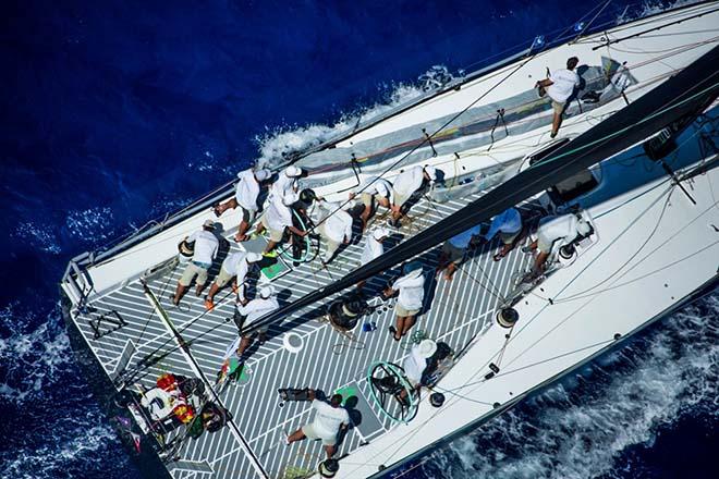 Hap Fauth and his team on Maxi 72 Bella Mente racing in the 2017 RORC Caribbean 600 ©  ELWJ Photography / RORC