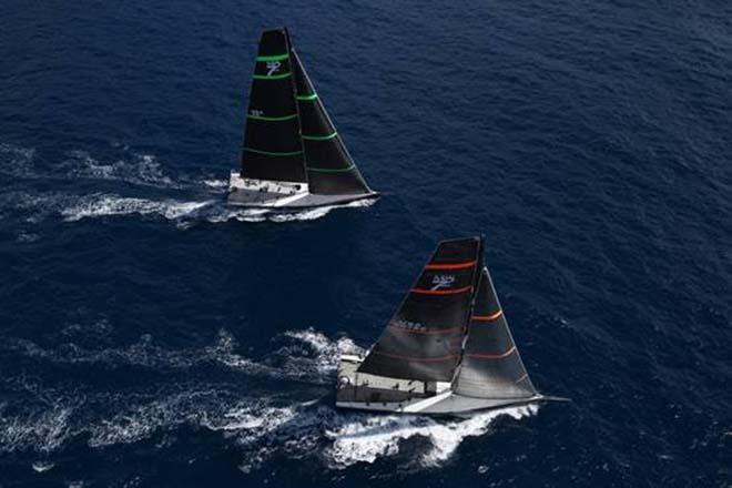 Maxi 72s Bella Mente and Proteus battling it out on the racecourse in the 2017 RORC Caribbean 600 ©  ELWJ Photography / RORC