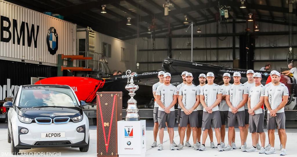 Dockside - BMW i3, America’s Cup and Oracle Team USA - new America’s Cup Class boat - Unveiling - Bermuda, February 14, 2017 photo copyright BMW / Carlo Borlenghi taken at  and featuring the  class
