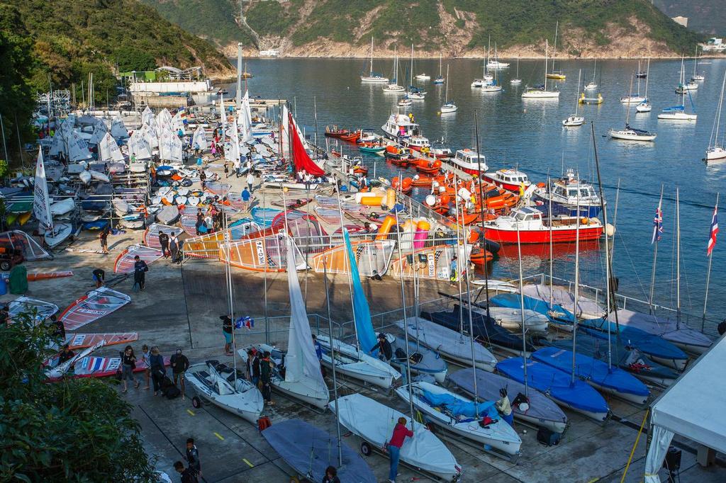 Hong Kong Raceweek 2017. RHKYC Middle Island. Ready, steady... wait (for the breeze). photo copyright Guy Nowell / Hong Kong Race Week taken at  and featuring the  class