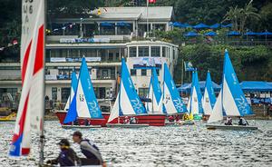 Teams in action during Boase Cohen and Collins Interschool’s Sailing Festival 2016 on 04 March of 2016 at Kings Middle Island in Hong Kong, China. photo copyright RHKYC / Aitor Alcalde taken at  and featuring the  class
