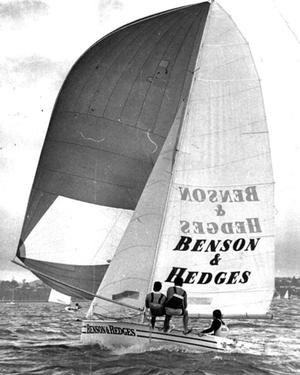 Benson and Hedges was a break through boat in 1977 photo copyright Frank Quealey /Australian 18 Footers League http://www.18footers.com.au taken at  and featuring the  class